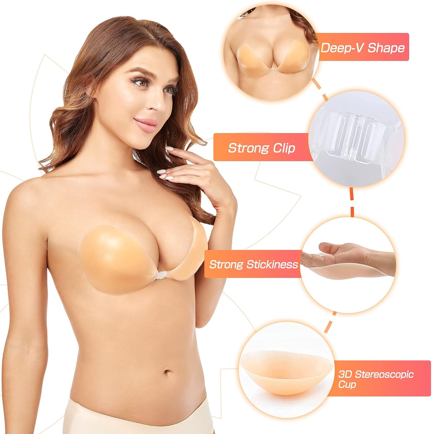 Bra Silikon Padat Tanpa Kawat  - Push Up Bra Silicone ulasan dan harga