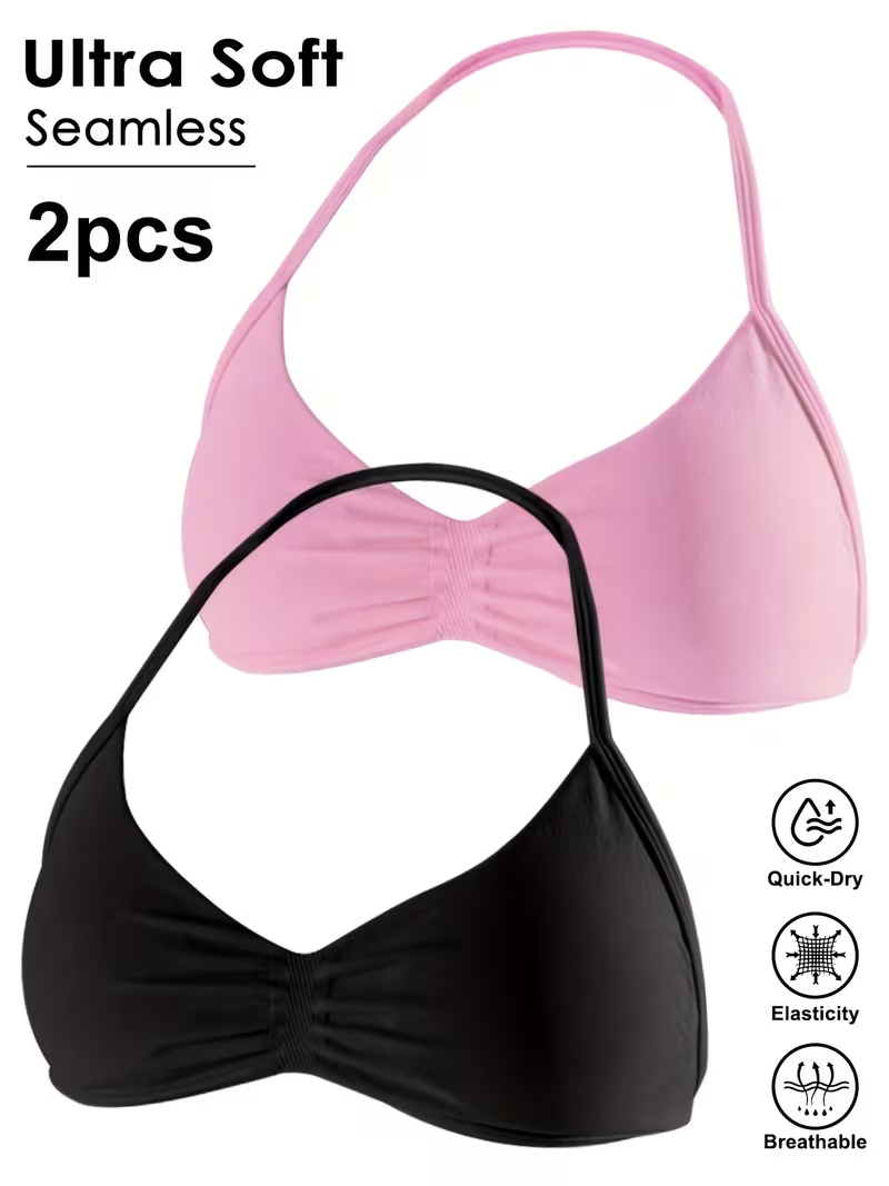 2pcs Seamless Sexy Open Back G - Sports Bra Racerback ulasan dan harga